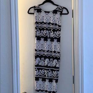 tight fitting patterned dress